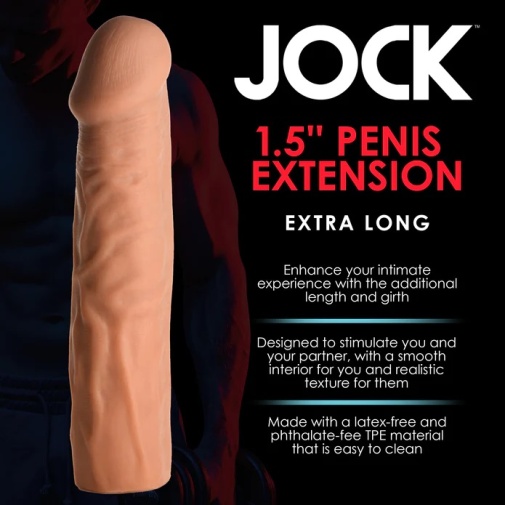 Jock - 1.5" 超长阴茎套 - 肉色 照片