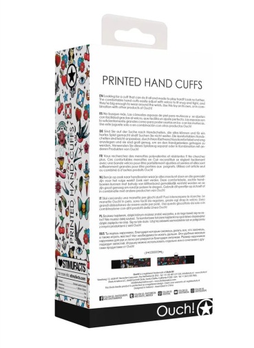 Ouch - Old School Tattoo Hand Cuffs - Black 照片