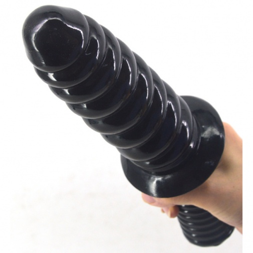 FAAK - Spiral Anal Plug w Handle - Black photo