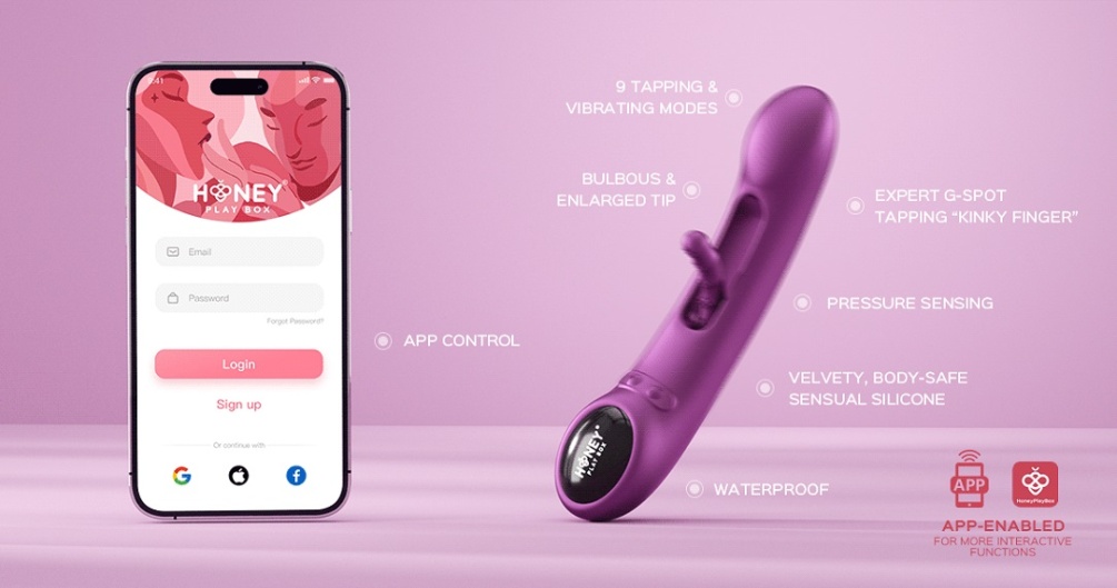 With its smooth design, TEMPO is eye-catching and pleasure-p... Honey Play Box - Tempo Sensing G-Spot App Vibrator - Purple photo-5