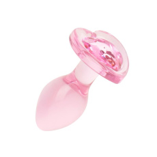 Easytoys - Heart Glass Plug - Pink photo