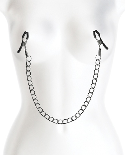 NS Novelties - Bound DC2 Nipple Chain Clamps - Gunmetal photo