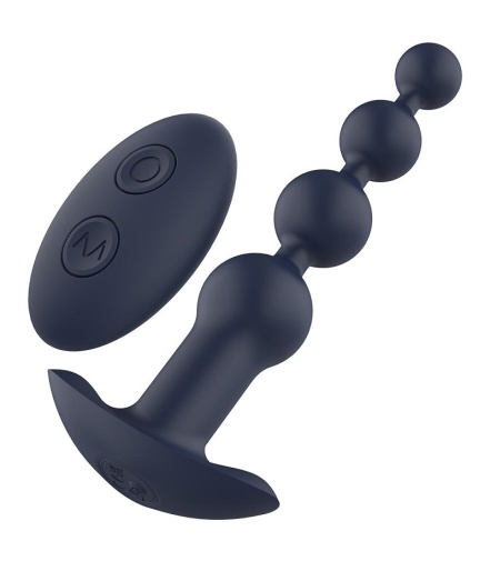Dreamtoys - Apollo 震动后庭串珠塞 连遥控器 - 蓝色 照片