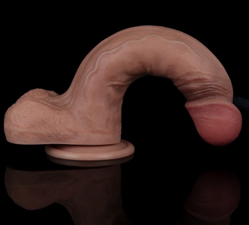Lovetoy - 9" 双层构造仿真阳具 - 啡色 照片