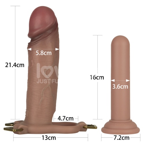 Lovetoy - Ingen 空心穿戴式 9'' 假阳具套装 加细码至中码 - 肉色 照片