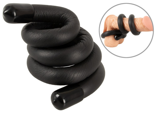 Bad Kitty - Bendable Cock & Ball Ring - Black 照片