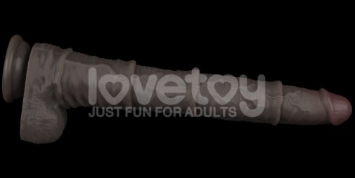 Lovetoy 16" 双层皮肤矽胶制仿真阳具 大码  - 黑色 照片