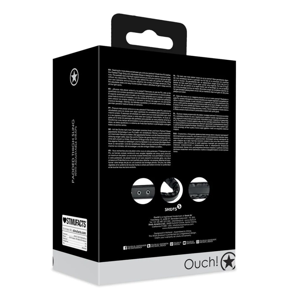 Seeking for more pleasure between you and your partner? Made... Ouch - Padded Thigh Sling w Adjustable Straps - Black photo-9