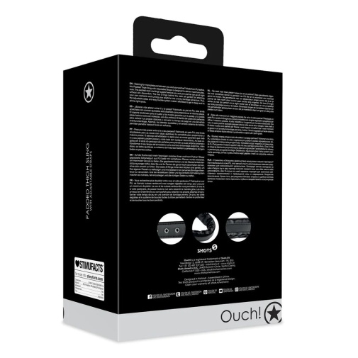 Ouch - 厚垫大腿拘束连可调节肩带 - 黑色 照片