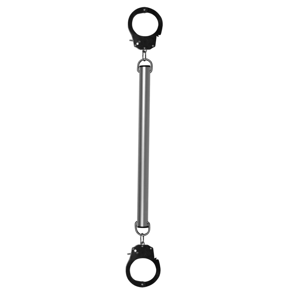 Would you like to take control during your BDSM play? This S... Ouch - Spreader Bar w Cuffs - Silver photo-2