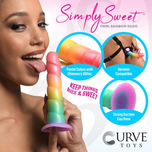 Simply Sweet - Swirl Dildo - Rainbow photo