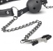 Easytoys - Open Ball Gag w Nipple Clamps - Black photo-5