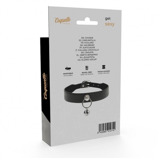 Coquette - Choker Jingle Bell w Ring - Black photo