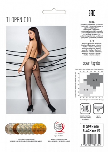 Passion - Tiopen 010 开裆丝袜 - 黑色 - 5 照片