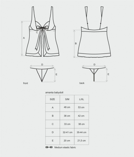 Obsessive - Amanta 連衣裙和丁字褲 - 黑色 -  L/XL 照片