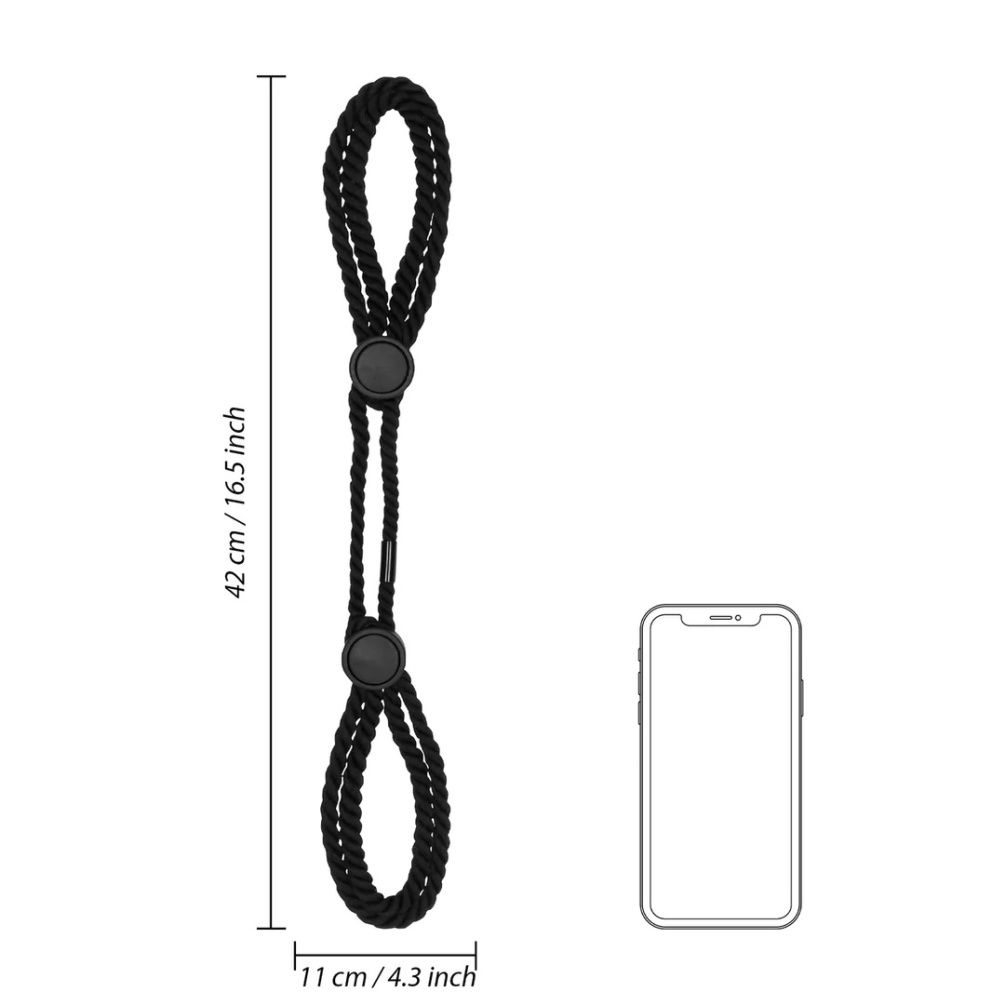 These Adjustable Rope Hand Cuffs are an absolute must-have i... Ouch - Adjustable Rope Hand Cuffs - Black photo-6