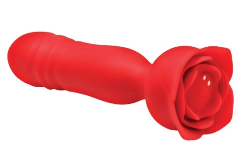 Bloomgasm - Rose Delight Thrusting Vibrator - Red photo
