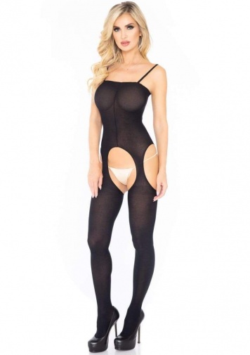 Leg Avenue - Suspender Crotchless Bodystocking - Black photo