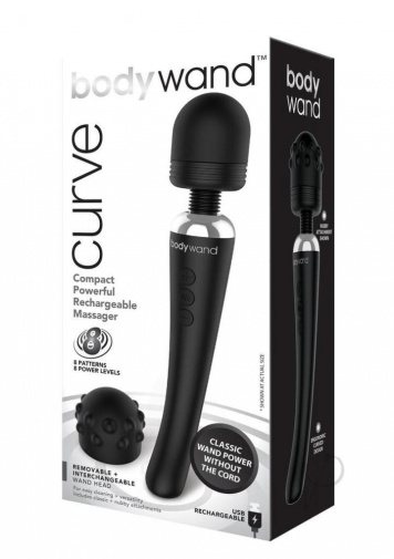 Bodywand - 9吋弧形充电震动器 - 黑色 照片
