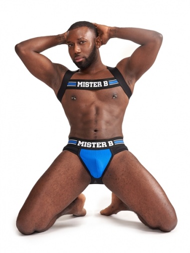 Mister B - Urban Club X-Back Harness - Striped Blue photo