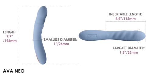SVAKOM - Ava Neo Interactive Thrusting Vibrator - Cornflower Blue photo