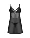 Obsessive - Alliane Chemise & Thong - Black - L/XL 照片-7