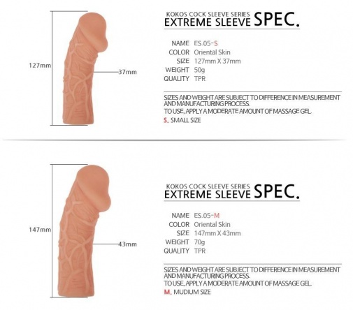 Kokos - Extreme Realistic Cock Sleeve M - Flesh photo