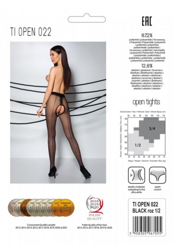 Passion - Tiopen 022 Pantyhose - Black - 1/2 photo