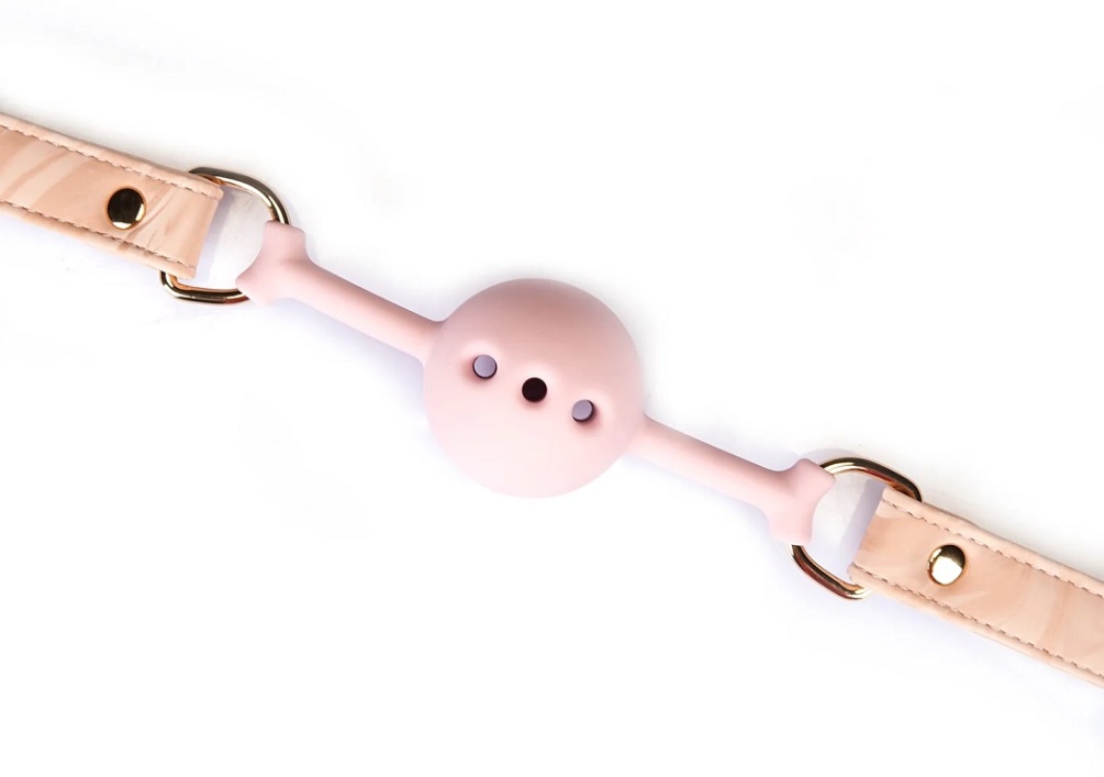 Embrace your feminine side with this pink Vegan Leather ball... Liebe Seele - Boudoir Amor Ball Gag - Pink photo-2