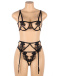 Ohyeah - Embroidery Bra Set - Black - XL 照片-3