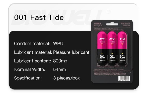 Drywell - 0.01 Pleasure Condoms 3's Pack 照片