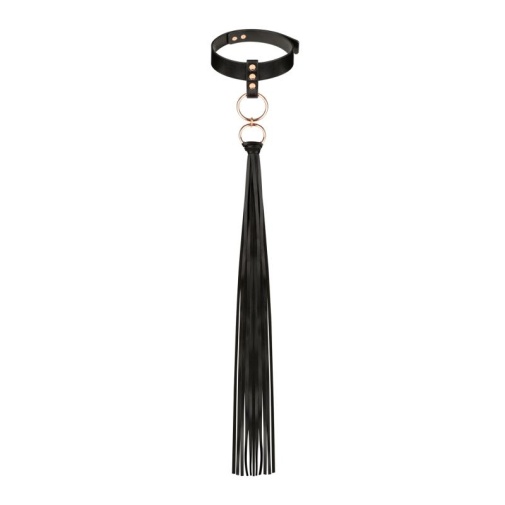 Rosy Gold - Collar w Flogger - Black photo