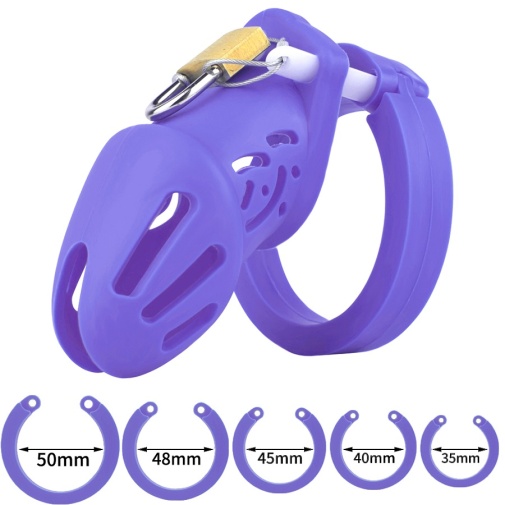 FAAK - Silicone Chastity Cage 114 - Purple photo