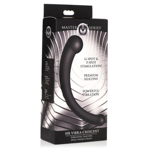 Master Series - Vibra-Crescent Double Dildo - Black photo