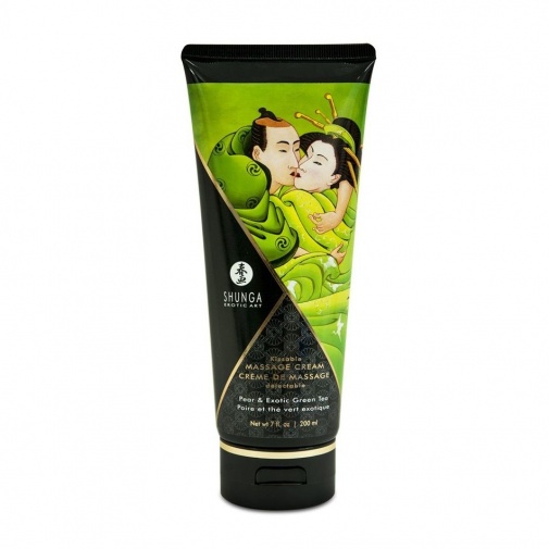 Shunga - 梨及绿茶味可食用按摩乳霜 - 200ml 照片