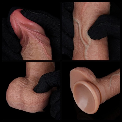 Lovetoy - 7.5" 双层构造仿真阳具 - 啡色 照片