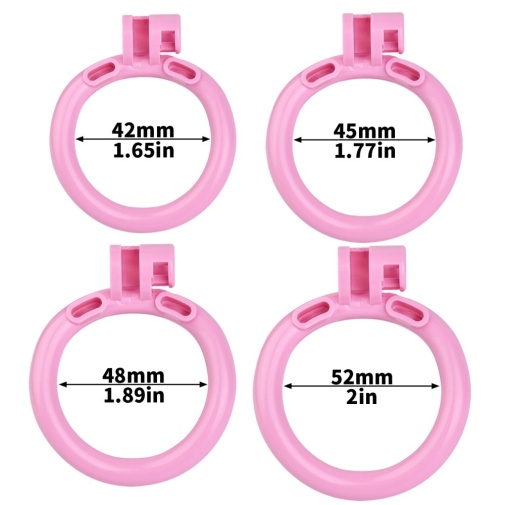 FAAK - Chastity Cage 45mm w Catheterization Hood - Pink photo