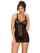 Obsessive - Lucita Chemise & Thong - Black - L/XL photo