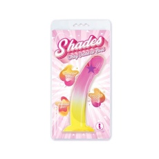 Icon Brands - Shades Jelly 弯身假阳具 大码 - 粉红/黄色 照片