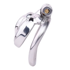 FAAK - 仿陰唇金屬製男用貞操鎖 45mm - 黑色 照片