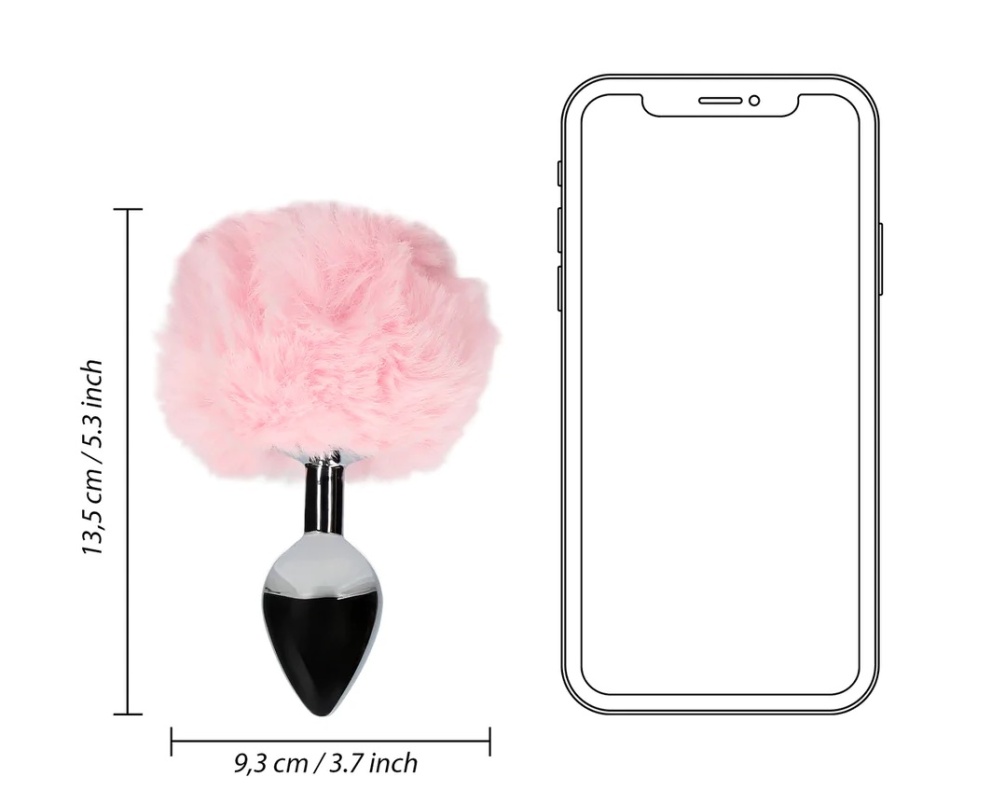 Hopping into a world of fluffy wonder, the Fox Tail Metal Bu... Ouch - Bunny Tail Plug - Pink photo-9