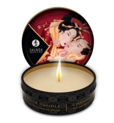 Shunga - Romance Massage Candle Sparkling Strawberry Wine - 30ml photo