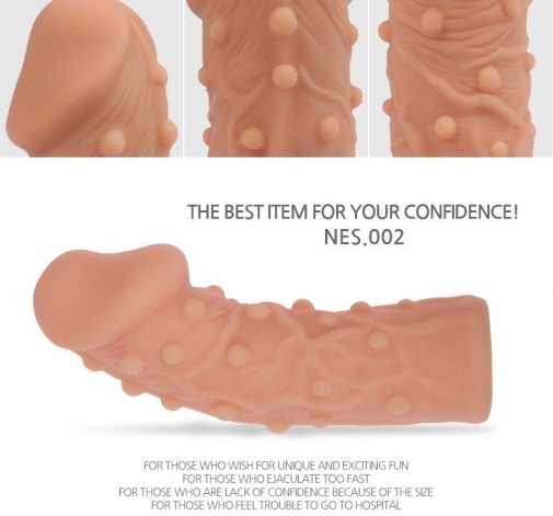 Kokos - Extreme Dotted Realistic Cock Sleeve M - Flesh photo