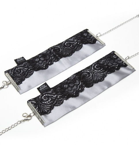 Fifty Shades of Grey - Satin & Lace Wrist Cuffs - Black photo