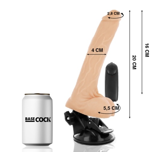 Basecock - 震動仿真假陽具 連陰囊 20cm - 肉色 照片