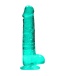 RealRock - 8" 仿真假阳具连阴囊 - 绿色 照片-3