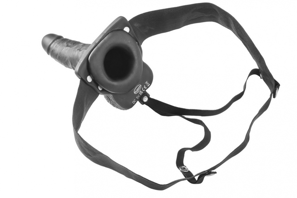 Extreme penetration! Strap-on penis strap-on with conspicuou... Malesation - Vibro Boyfriend Hollow Strap-On - Black photo-2