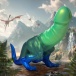 Creature Cocks  - 侏羅紀恐龍假陽具 - 綠色/藍色 照片-8