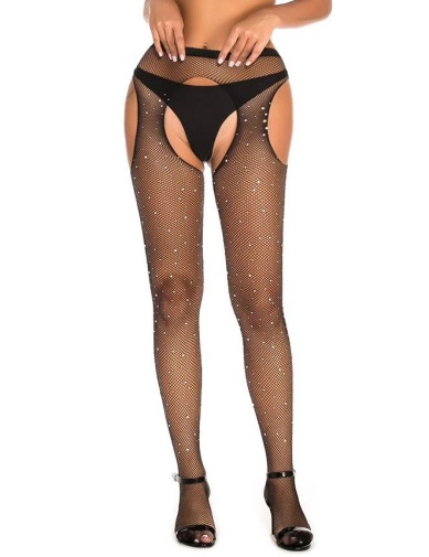 Ohyeah - Fishnet Diamonds Pantyhose - Black - M photo