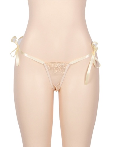 Ohyeah - Mesh Babydoll Set - Beige - 3XL photo